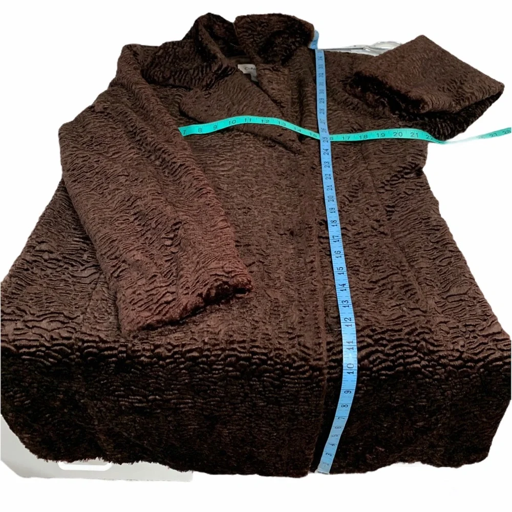 Vintage CALVIN KLEIN Coat Luxurious Crushed Velvet Victorian Retro Long M - Picture 8 of 14